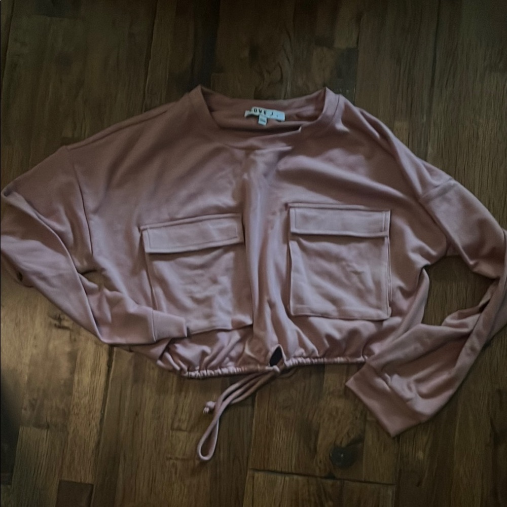 love J Mauve Long Sleeve Crop Top